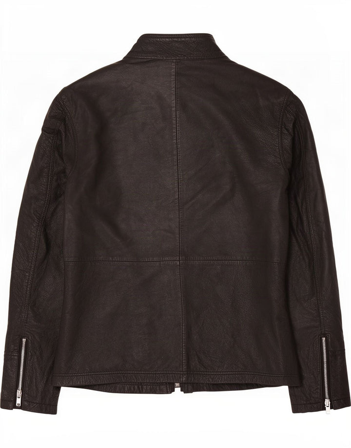 Куртка мужская кожаная BARNEYS UK 38 средняя черная