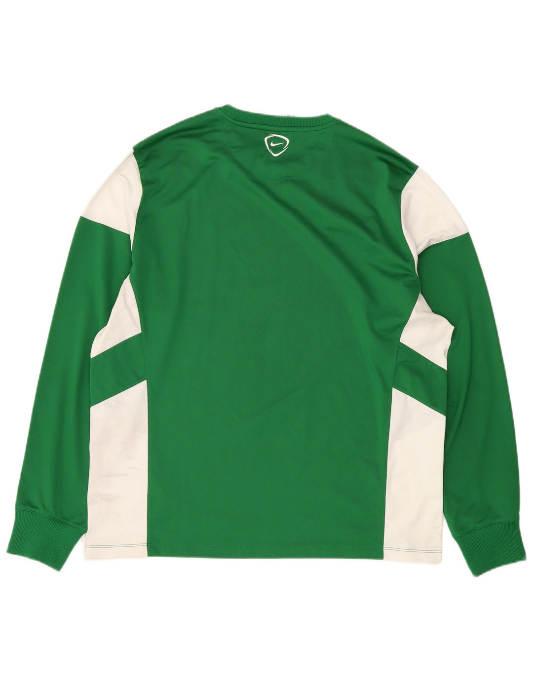 Мужской топ NIKE Dri Fit с длинным рукавом XL, зеленый полиэстер с цветными блоками