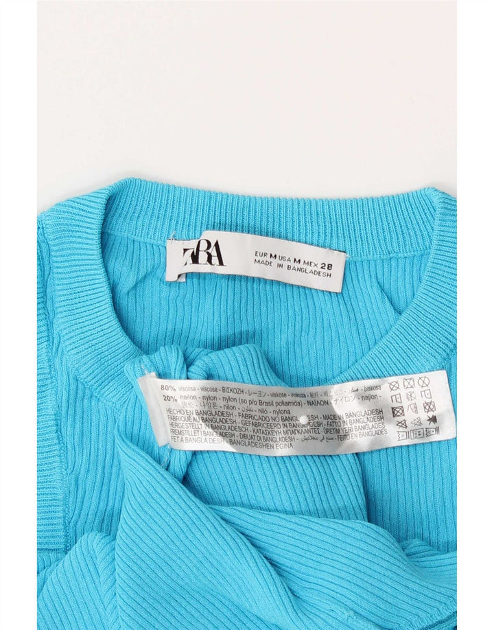 Женский жилет Zara UK 12, средний синий, вискоза