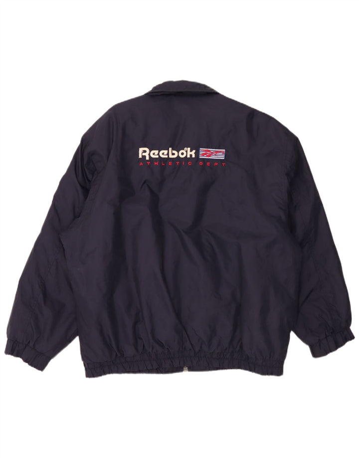 Мужская куртка-бомбер Reebok UK 42 XL темно-синяя, нейлоновая