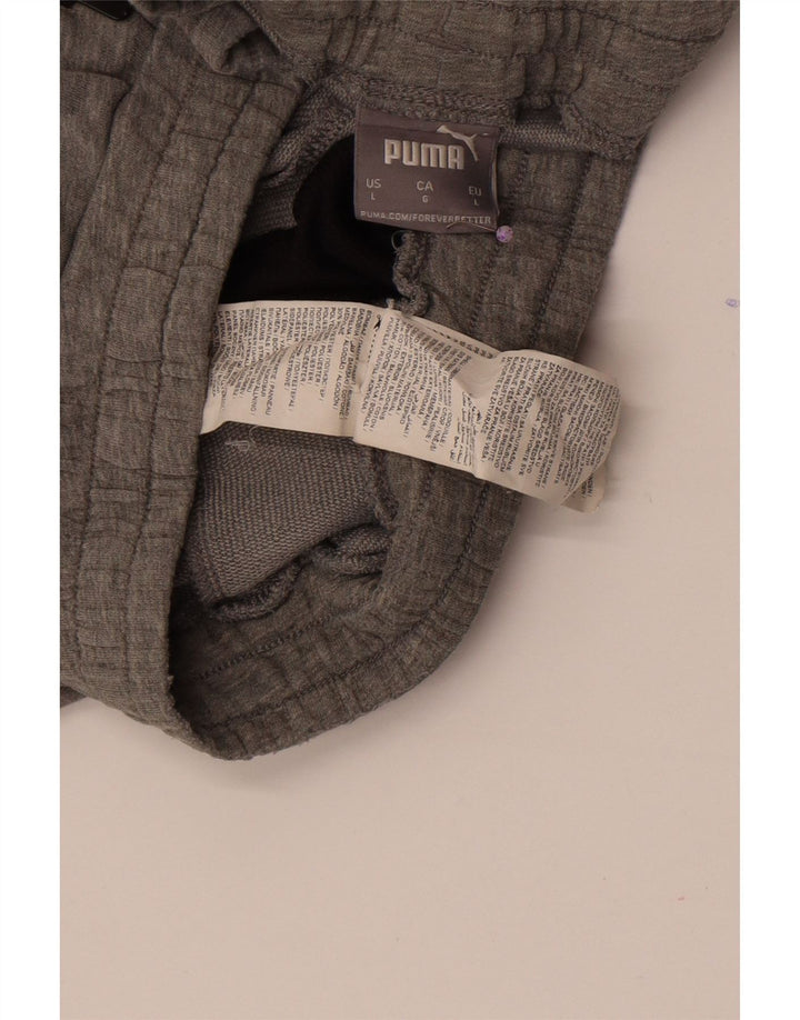Мужские спортивные шорты Puma, большие серые хлопковые шорты с цветными блоками