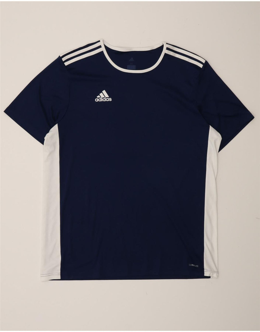 Мужская футболка Adidas Climalite Top XL Темно-синяя с цветными блоками из полиэстера