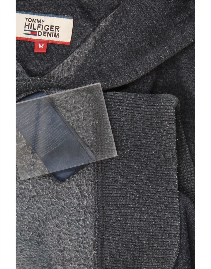 TOMMY HILFIGER Mens Hoodie Jumper Medium Navy Blue Cotton