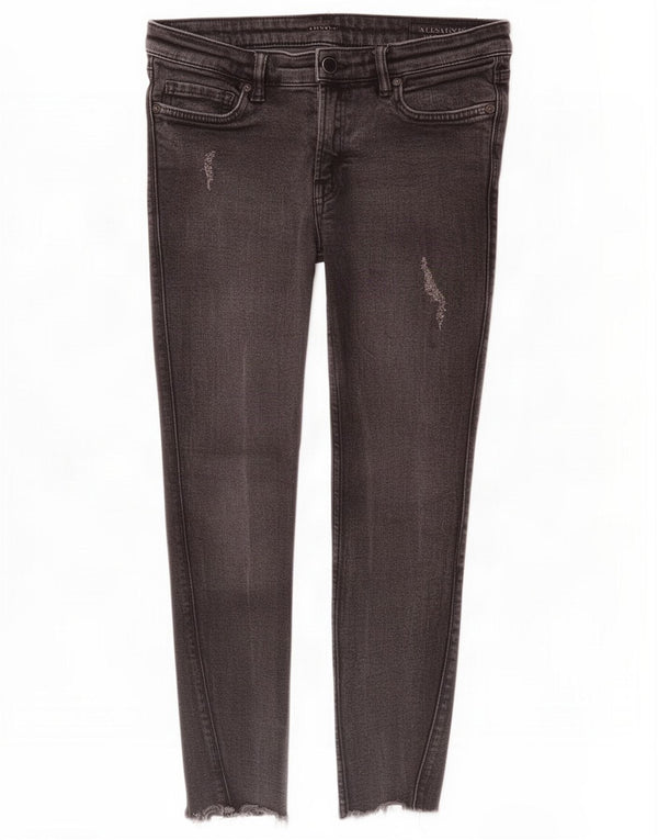 Женские джинсы скинни All Saints с потертостями W29 L22, серый хлопок