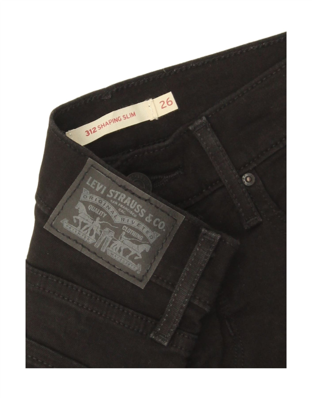 Женские джинсы Levi's 312 Shaping Slim W26 L30, черный хлопок