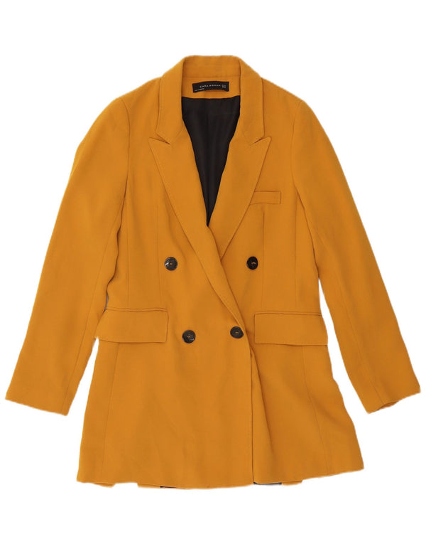 Женское двубортное пальто оверсайз Zara UK 6 XS, желтый полиэстер