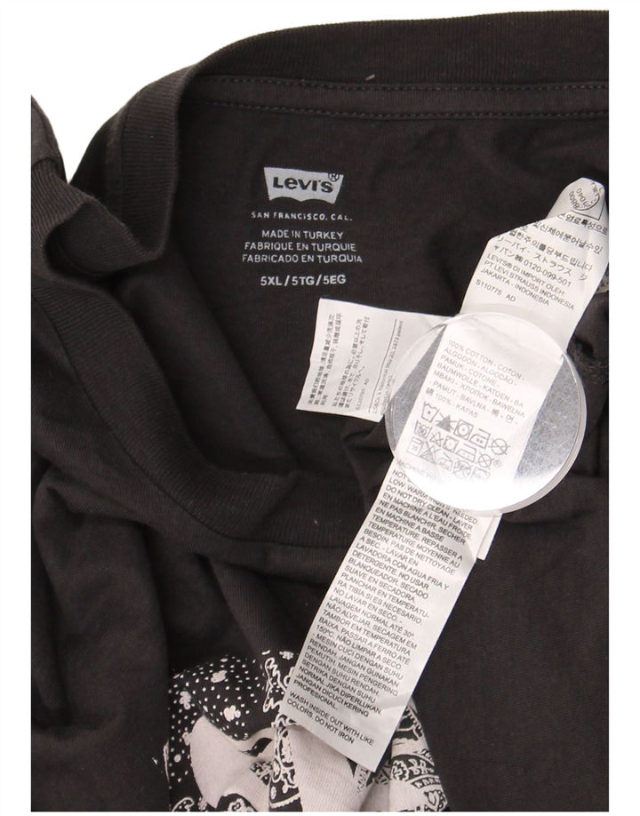 Мужская футболка с рисунком Levi's, размер 5XL, черный хлопок