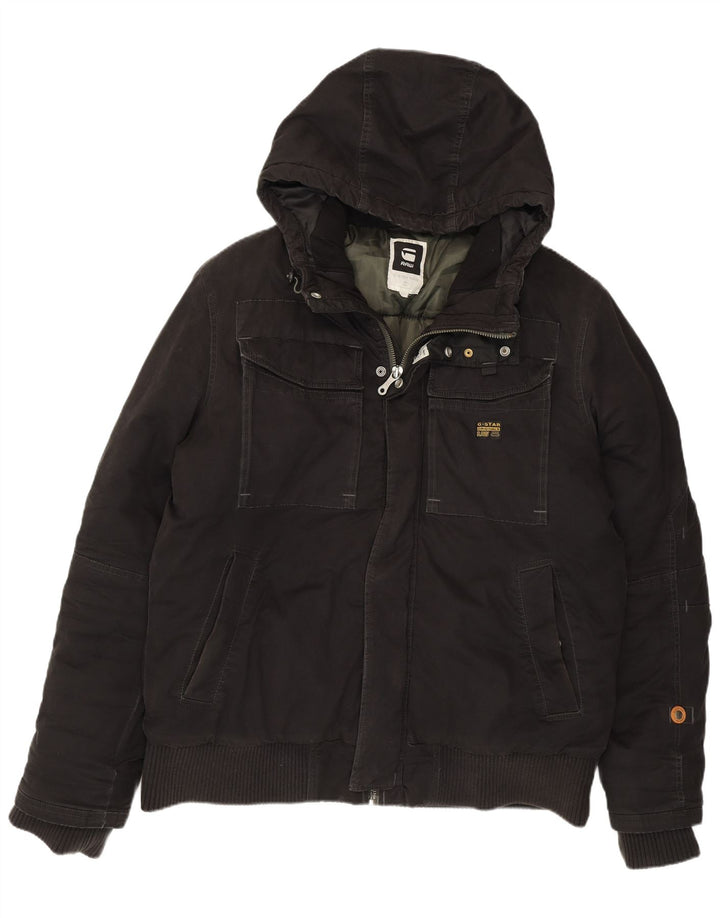 Мужская куртка-бомбер G-STAR с капюшоном UK 44 2XL, черный хлопок