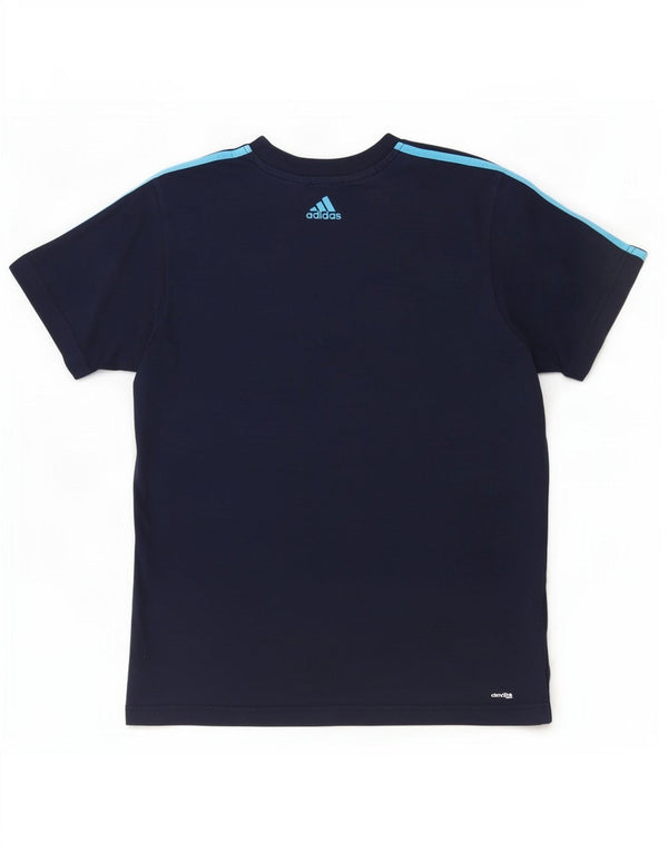 Мужская футболка Adidas Climalite с рисунком, большой темно-синий хлопок