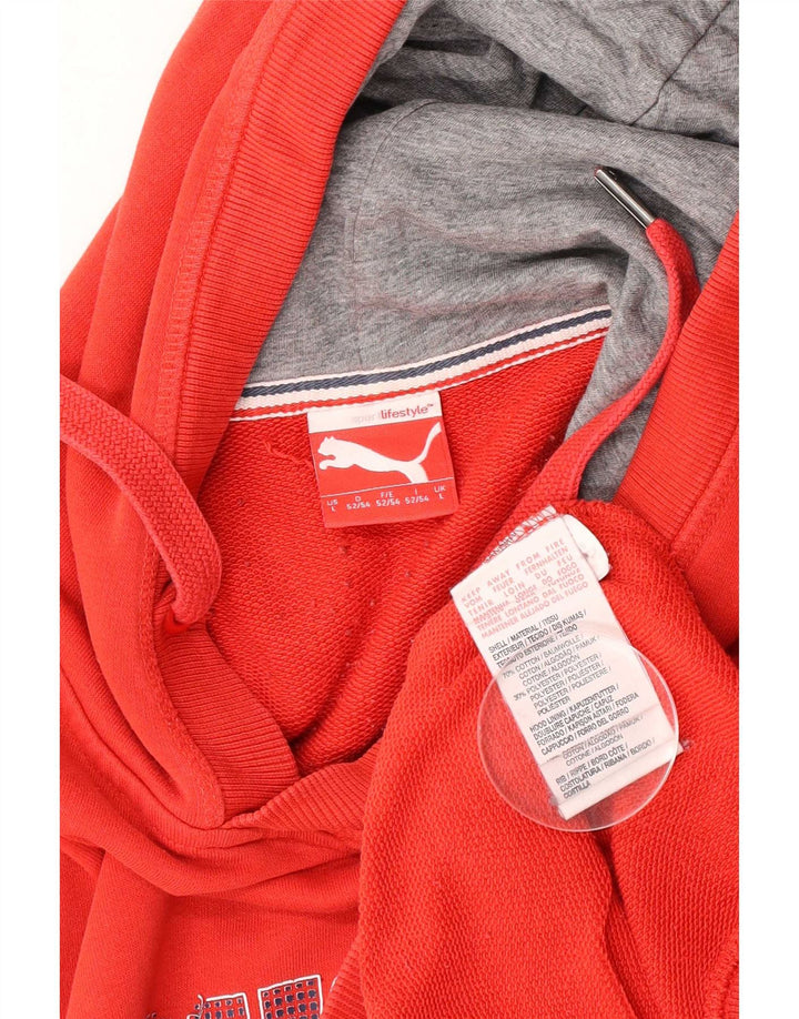 Мужской джемпер с капюшоном Puma, большой красный, хлопковый