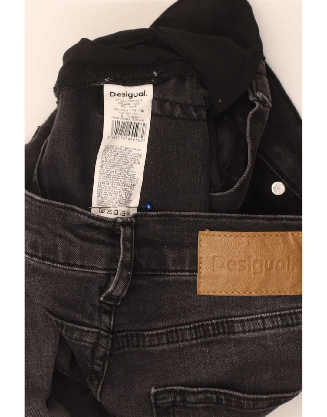Женские узкие расклешенные джинсы Desigual EU 36 Small W26 L33, черный хлопок