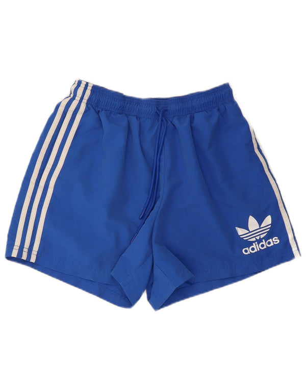 Мужские спортивные шорты Adidas среднего синего цвета из полиэстера