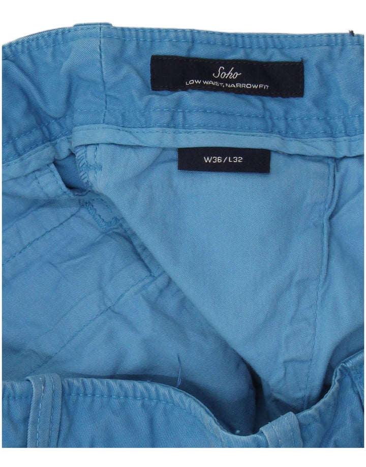 Мужские тонкие брюки-чиносы GANT Soho с низкой талией W36 L32, синий хлопок