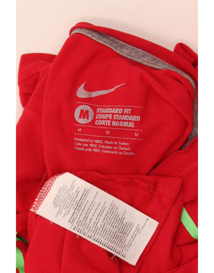 Мужская футболка стандартного кроя Nike с рисунком, хлопковый топ среднего красного цвета