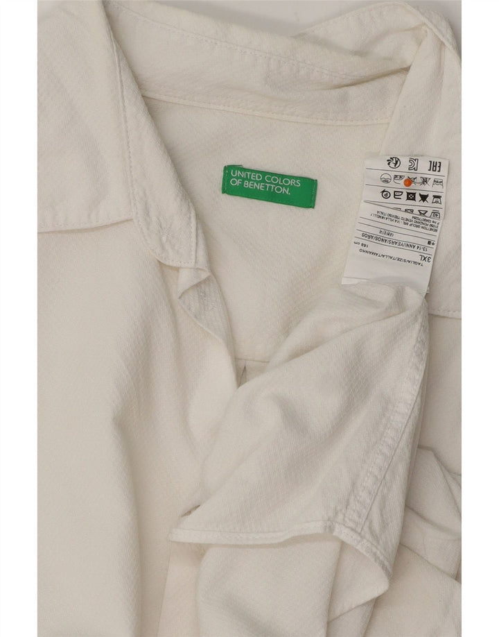 Рубашка BENETTON для мальчиков 13-14 лет, размер 3XL, белый хлопок