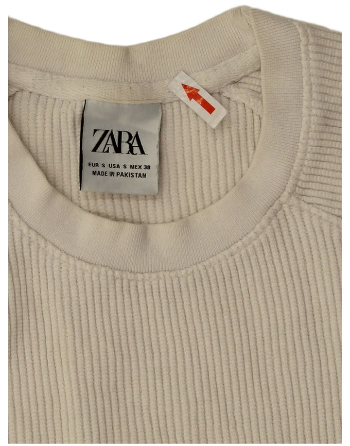 Женская футболка оверсайз Zara Top UK 10, маленький белый хлопок