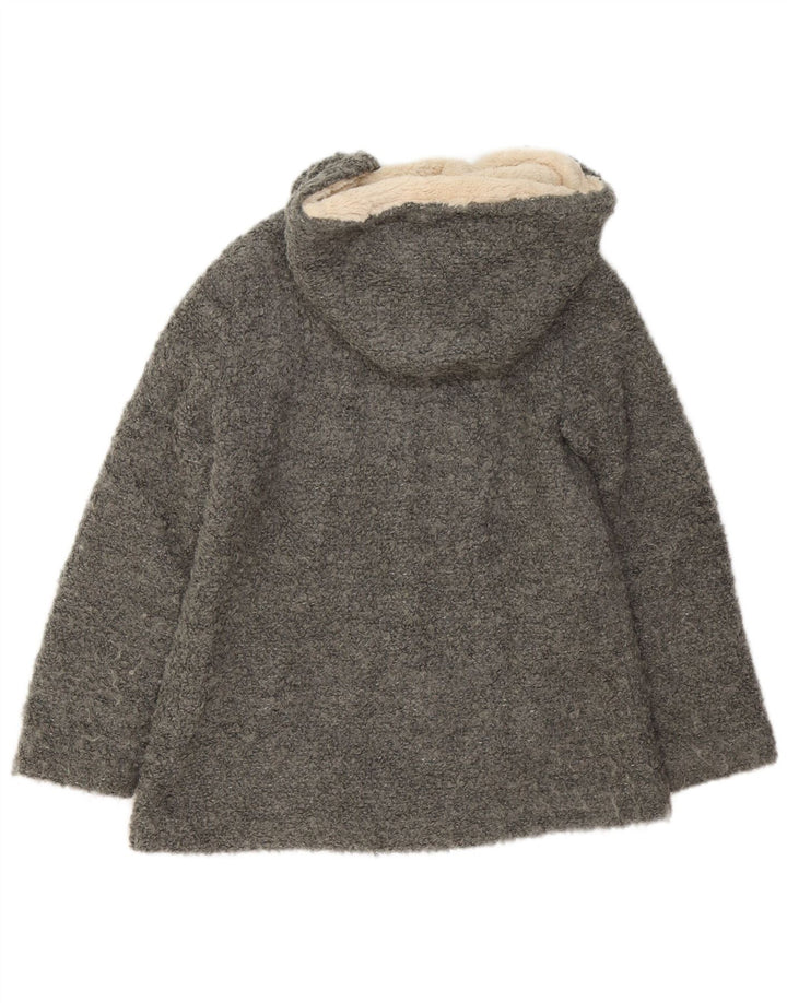Женский бомбер оверсайз с капюшоном Zara UK 6 XS, серый полиэстер