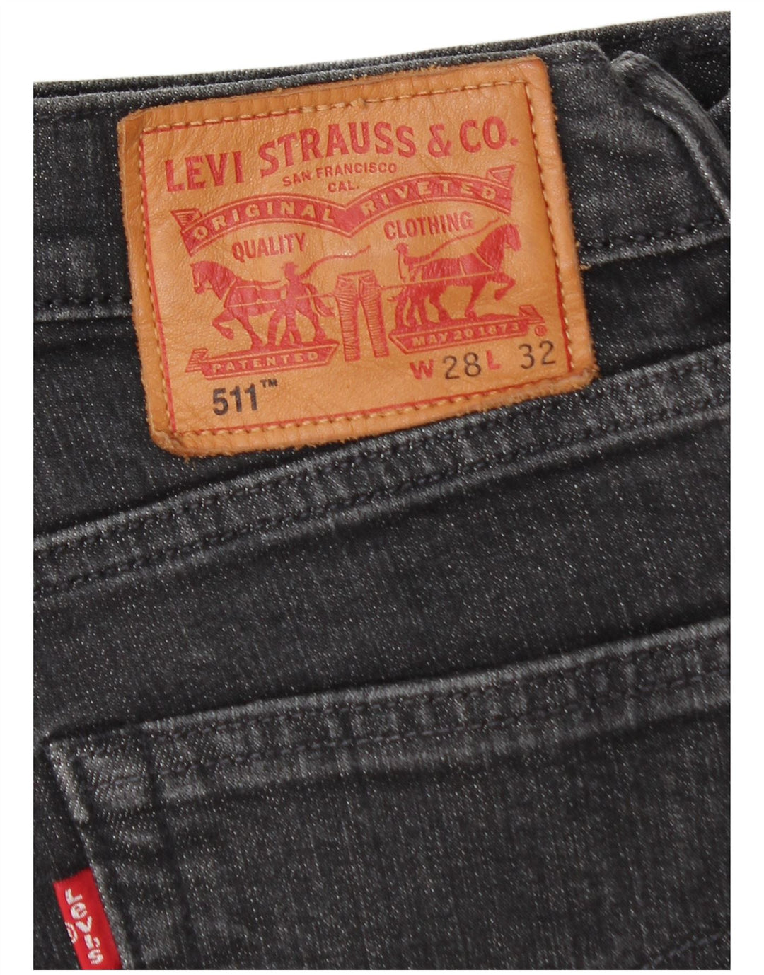 Мужские джинсы Levi's Slim 511 W28 L32, черный хлопок