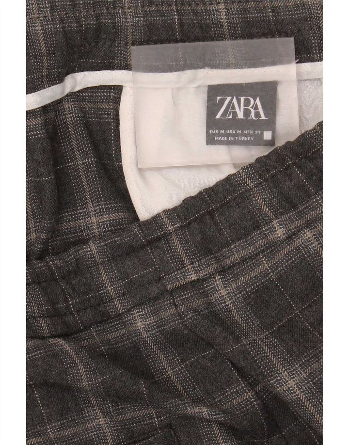 Мужские зауженные брюки-чиносы Zara Medium W31 L30 Серые в клетку