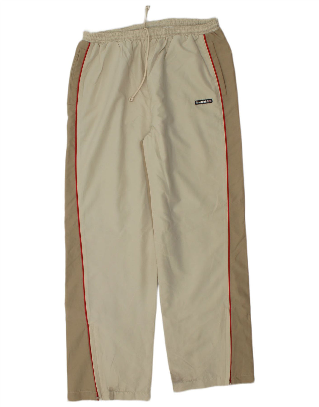 Женские спортивные брюки REEBOK UK 14, большие бежевые, полиэстер с цветными блоками