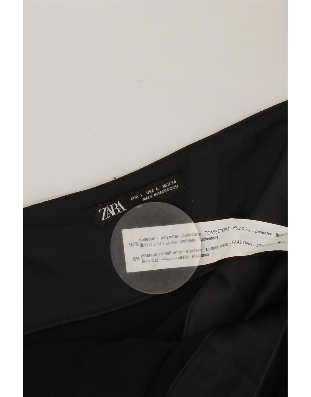 Женское короткое платье-комбинация с запахом ZARA UK 12, средний черный полиэстер