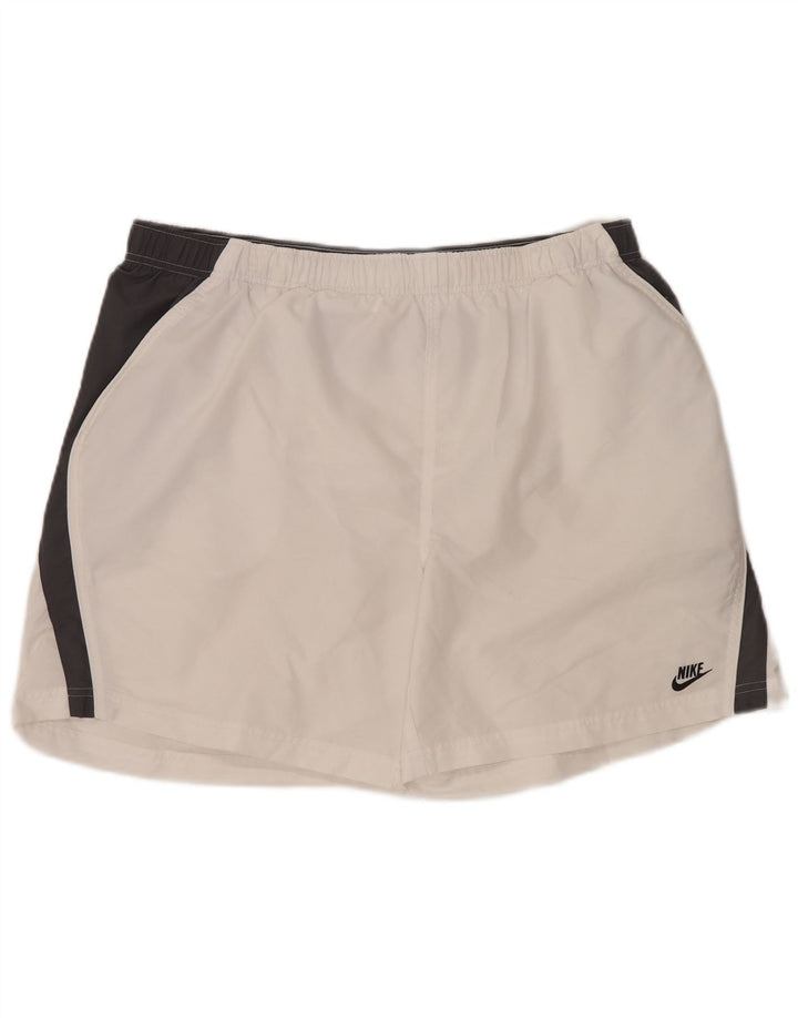 NIKE Mens Graphic Sport Shorts 2XL  White Colourblock Polyester