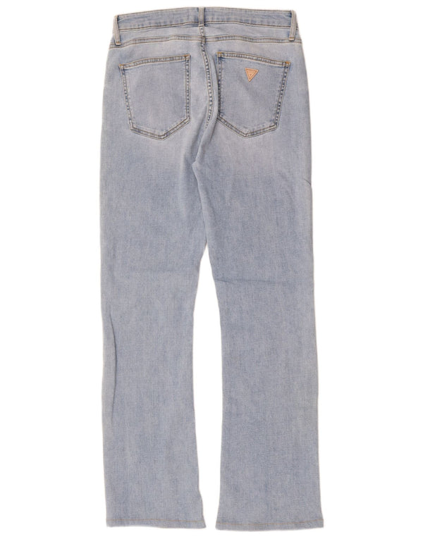 GUESS Женские сексуальные расклешенные джинсы W30 L31 синие