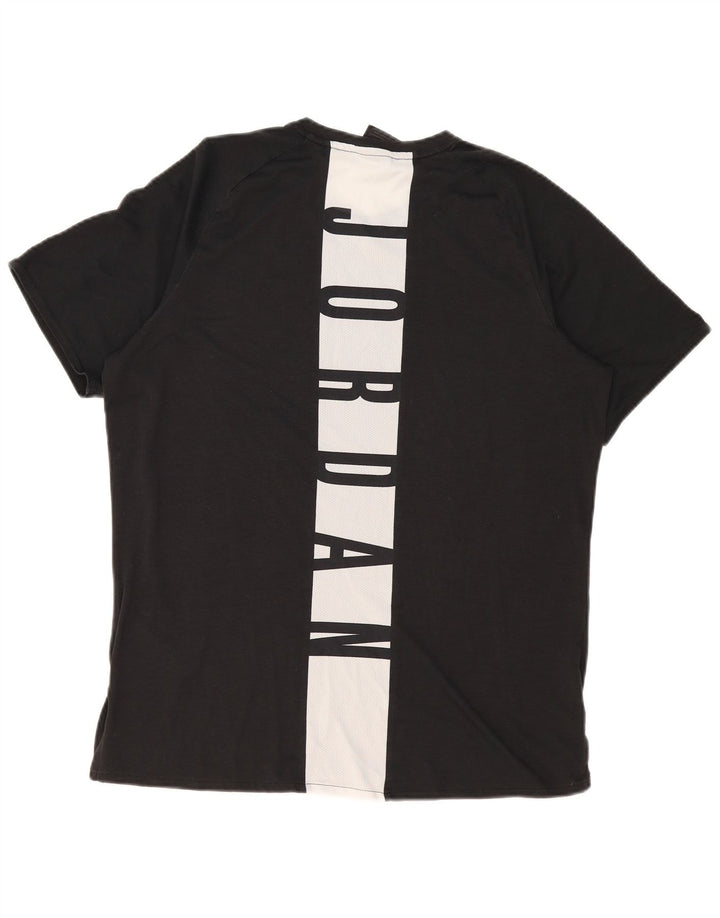 Мужская футболка Jordan Dri Fit с графическим рисунком, большой черный полиэстер с цветными блоками