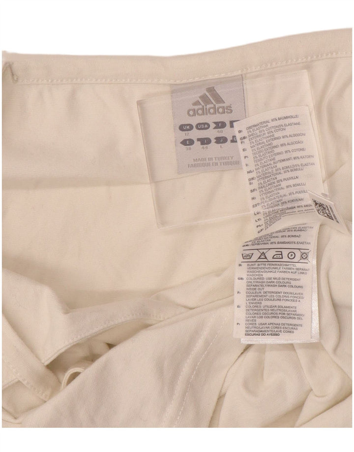 Женский укороченный топ на бретельках ADIDAS UK 12, средний цвет, белый хлопок