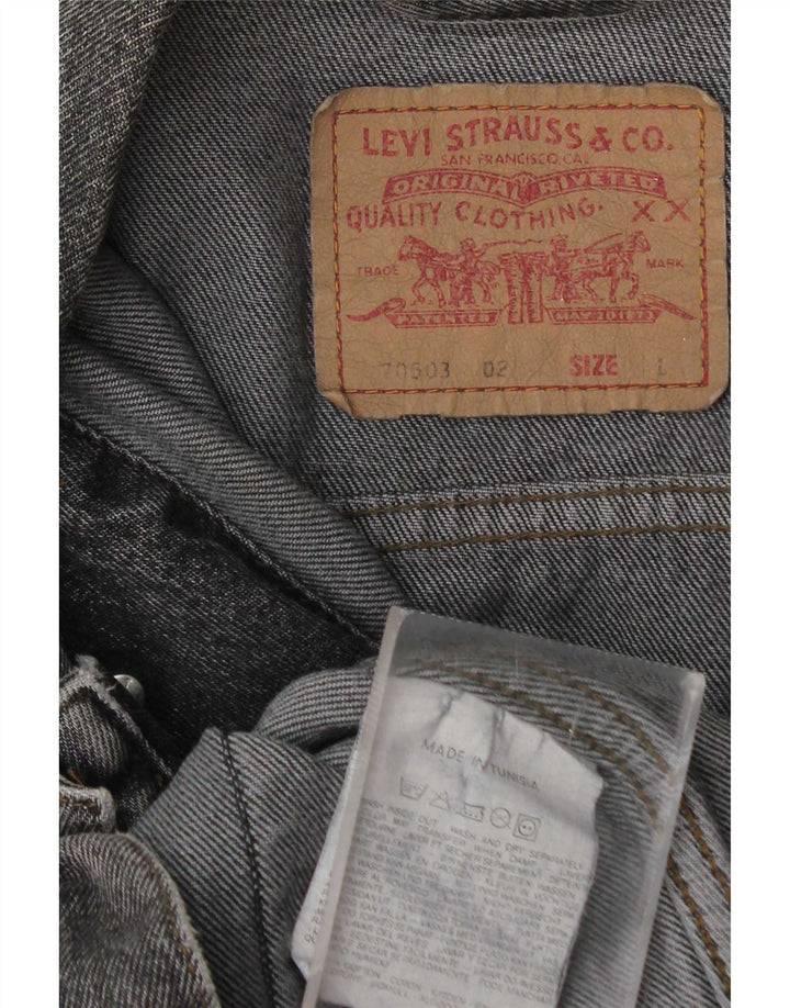 Мужская джинсовая куртка Levi's UK 40, большая серая, хлопок