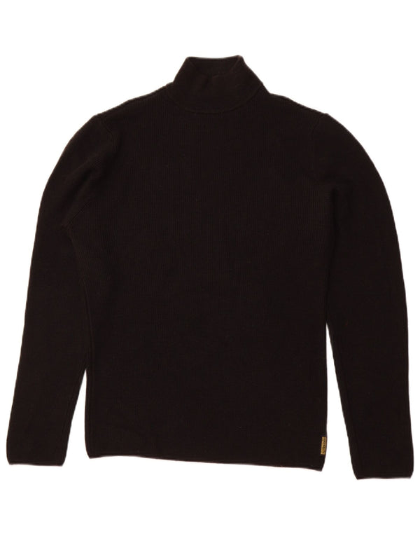 ARMANI JEANS Мужской джемпер с высоким воротником, средний черный шерстяной свитер