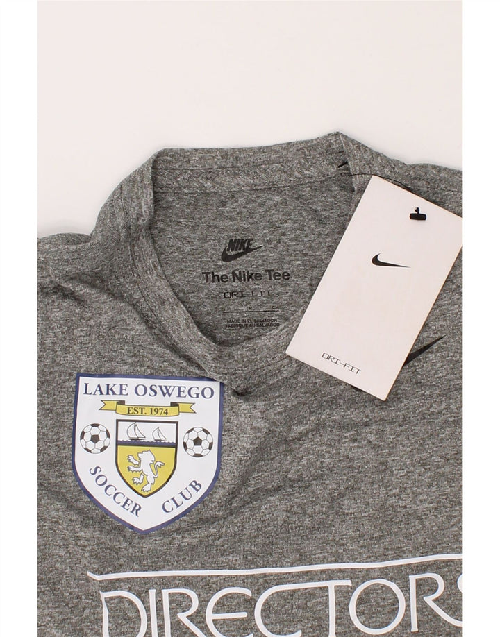NIKE Boys Dri Fit Graphic T-Shirt Top 4-5 Years Small  Grey Polyester Vintage Nike and Second-Hand Nike from Messina Hembry 