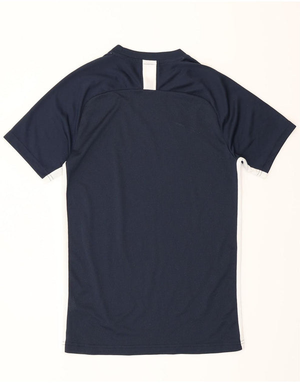 Мужская футболка Nike Dri Fit, маленькая, темно-синяя, полиэстер с цветными блоками