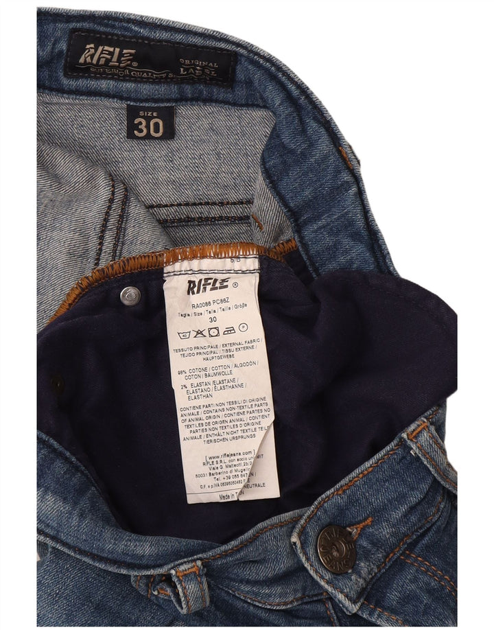 Женские потертые узкие джинсы Rifle W30 L33, синий хлопок