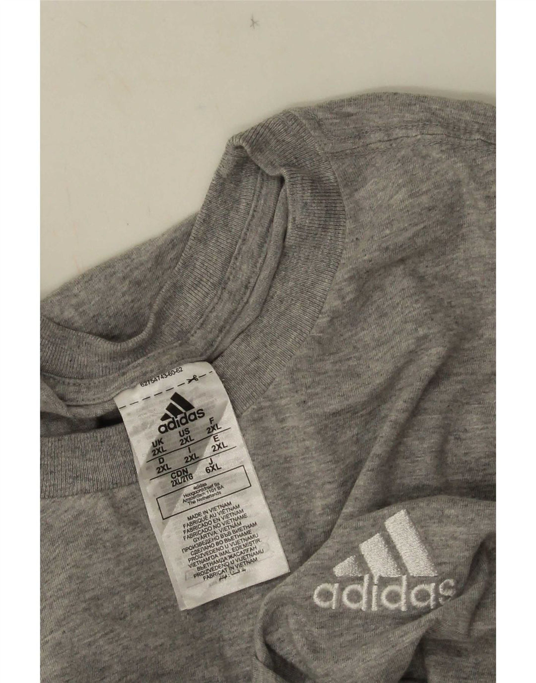 Мужская футболка Adidas Top 2XL Серый хлопок