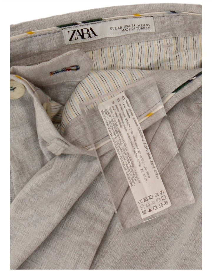 Мужские брюки-чиносы Zara Slim Fit EU 40 Medium W31 L29 Серый полиэстер