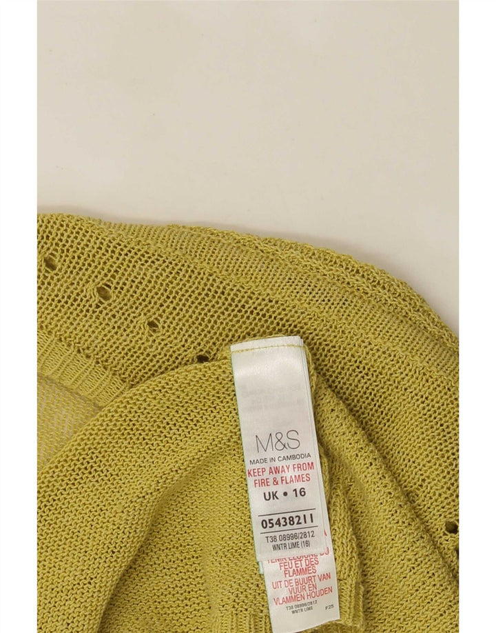 Женский открытый кардиган Marks & Spencer UK 16, большой зеленый вискоза