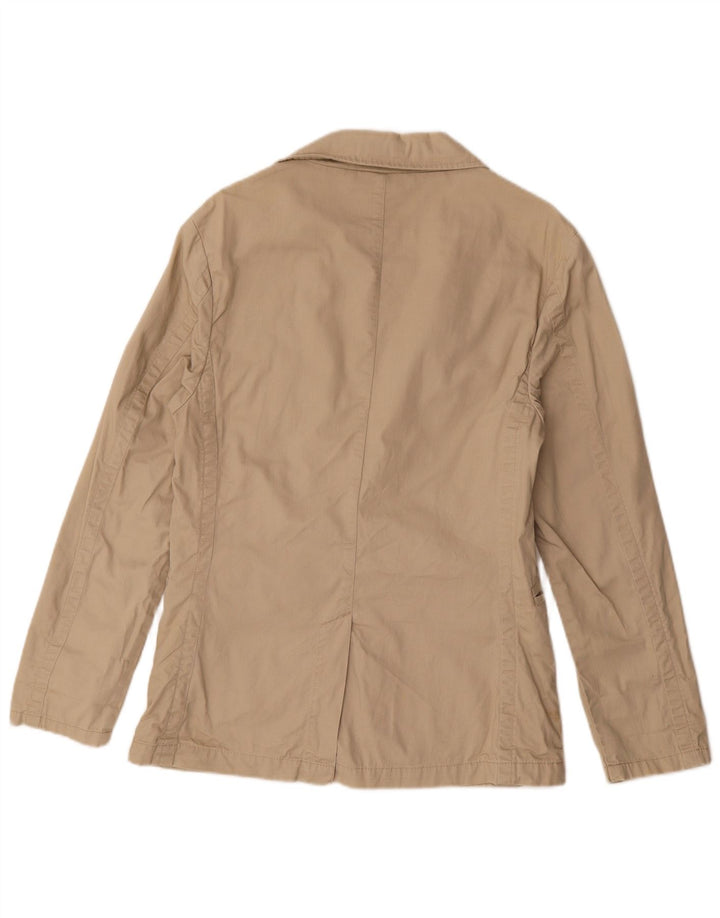 Женский пиджак на двух пуговицах Tommy Hilfiger UK 14, хлопковый средний коричневый цвет