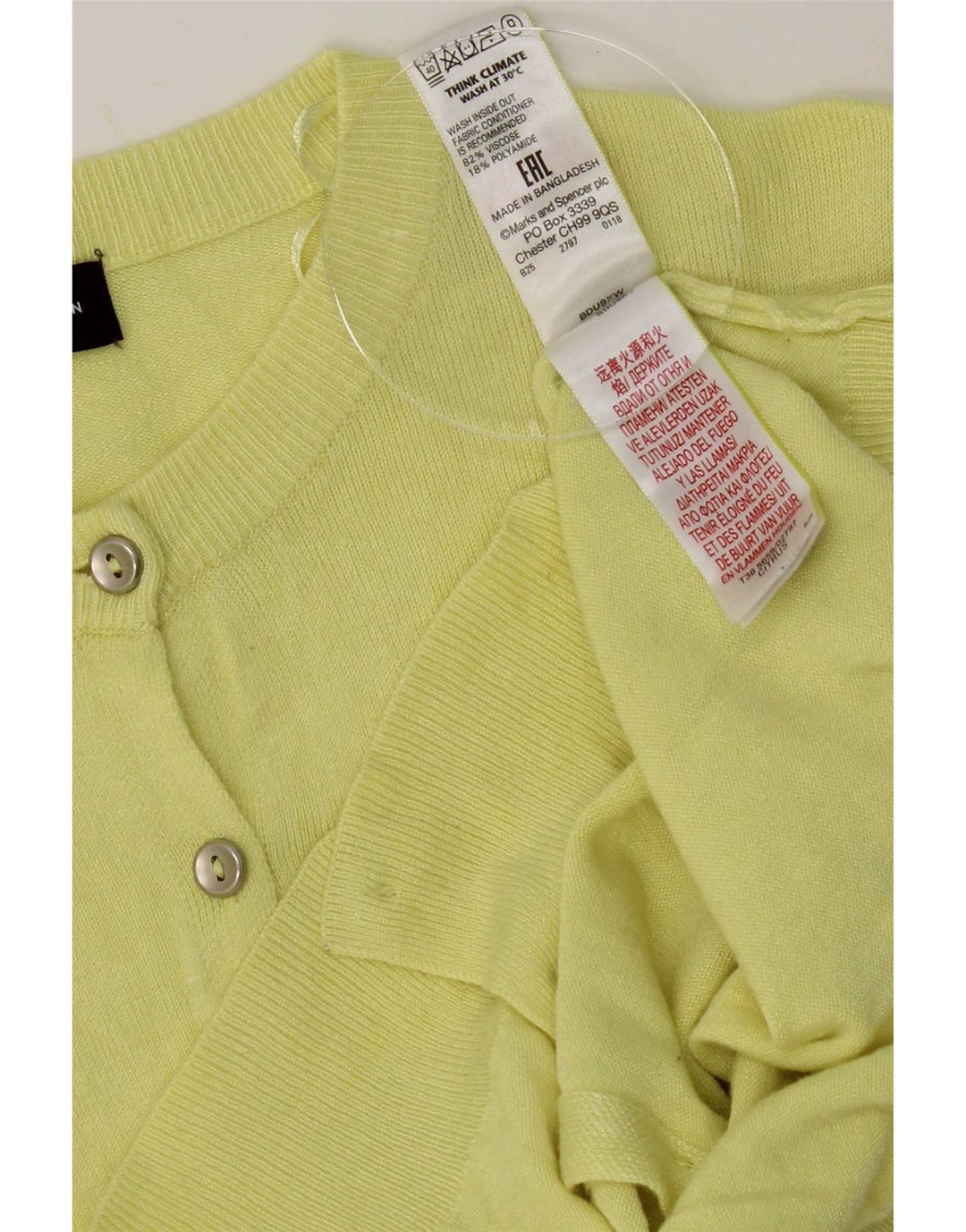 Женский кардиган Marks & Spencer UK 12, средний желтый вискоза