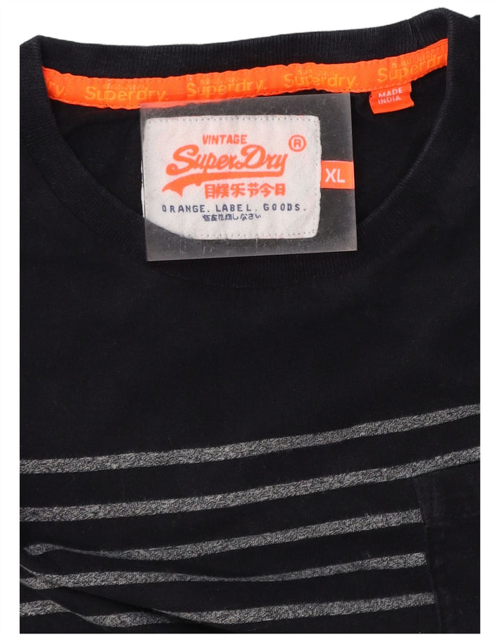 SUPERDRY Мужская футболка Top XL Темно-синяя полоска