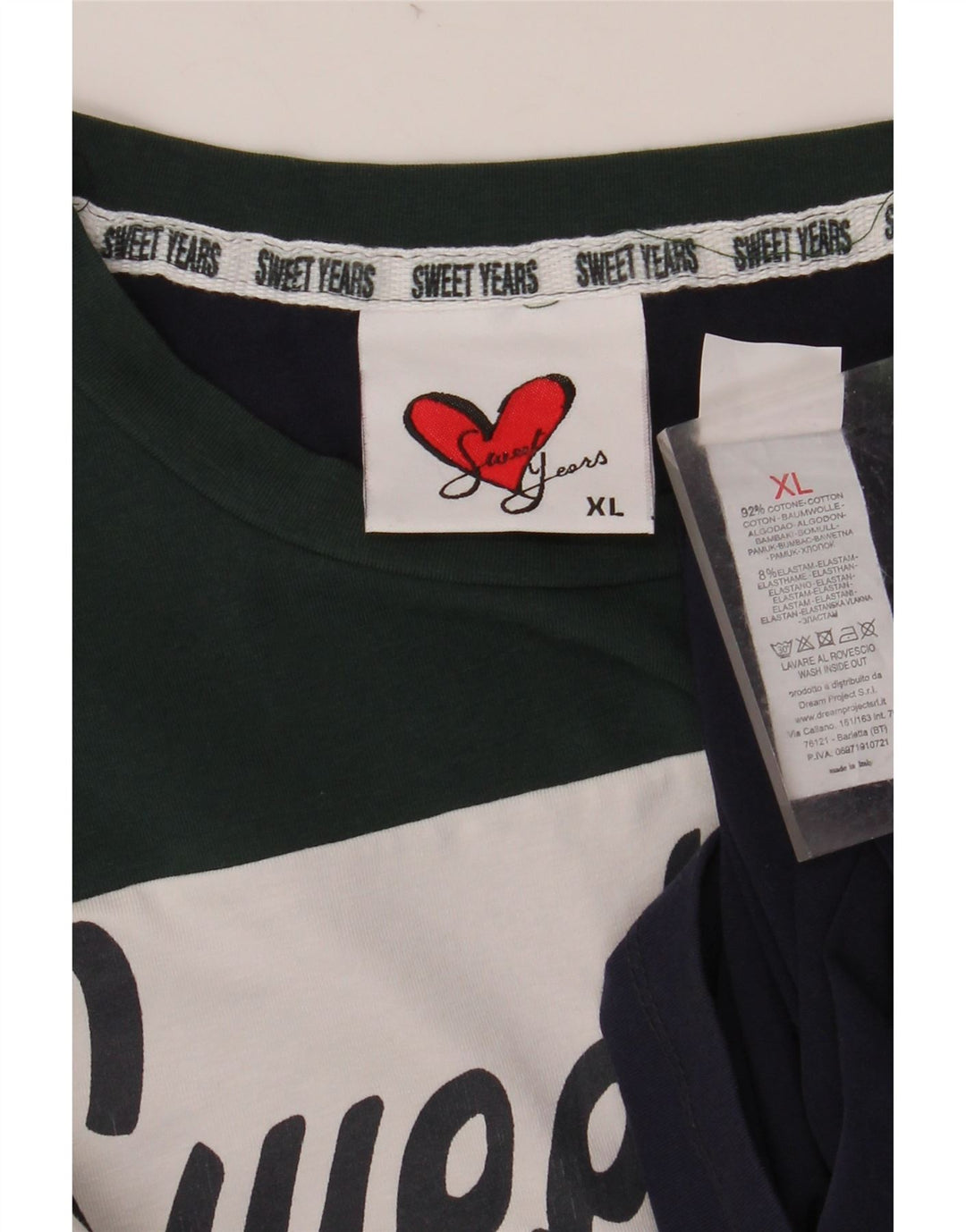 Женский топ SWEET YEARS с длинным рукавом и графикой, Великобритания, размер 18 XL, темно-синий, с цветными блоками