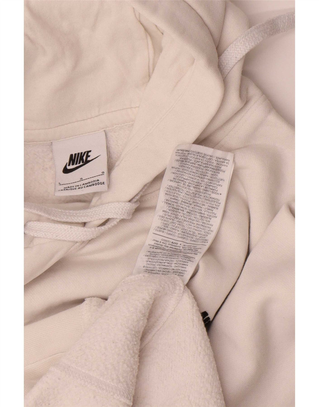 Мужской джемпер с капюшоном Nike большой размер, белый хлопок