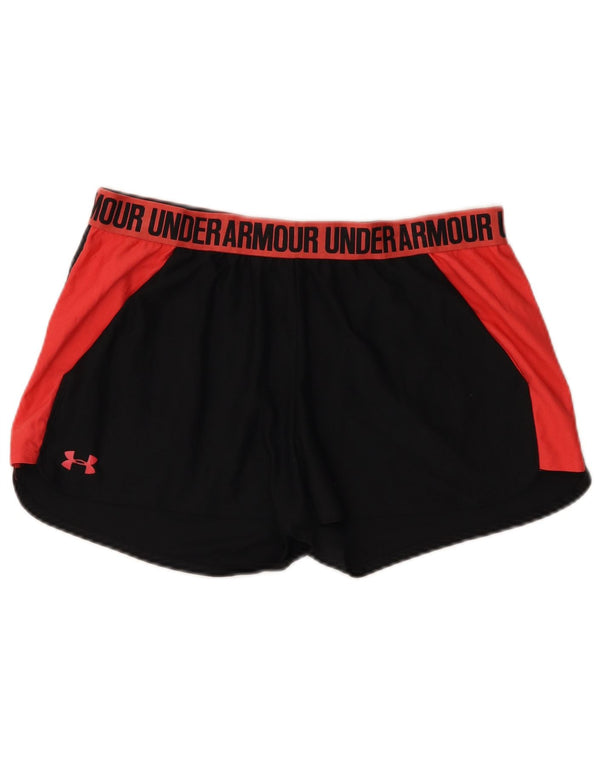Женские спортивные шорты Under Armour Heat Gear UK 18 XL, черные с цветными блоками