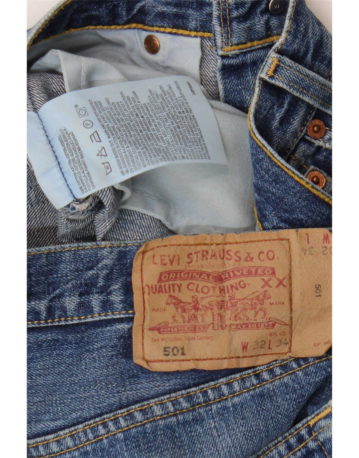 Мужские прямые джинсы Levi's 501 W32 L34 синие, хлопок