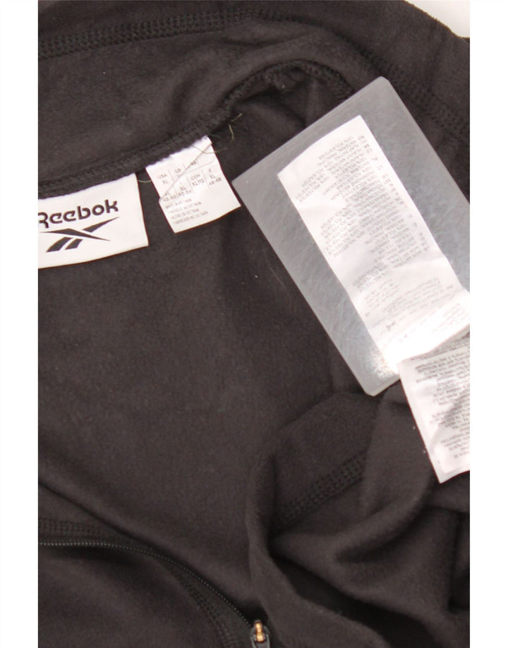 Мужской флисовый джемпер REEBOK с воротником на молнии XL, черный полиэстер