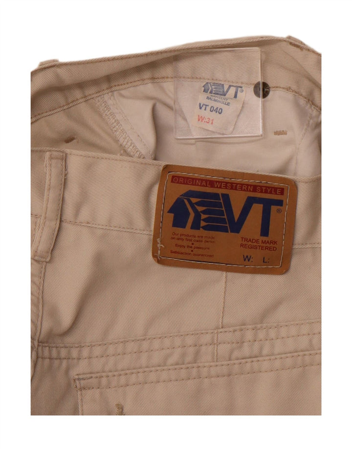 Мужские шорты карго с высокой талией VINTAGE W31, хлопковые, среднего бежевого цвета