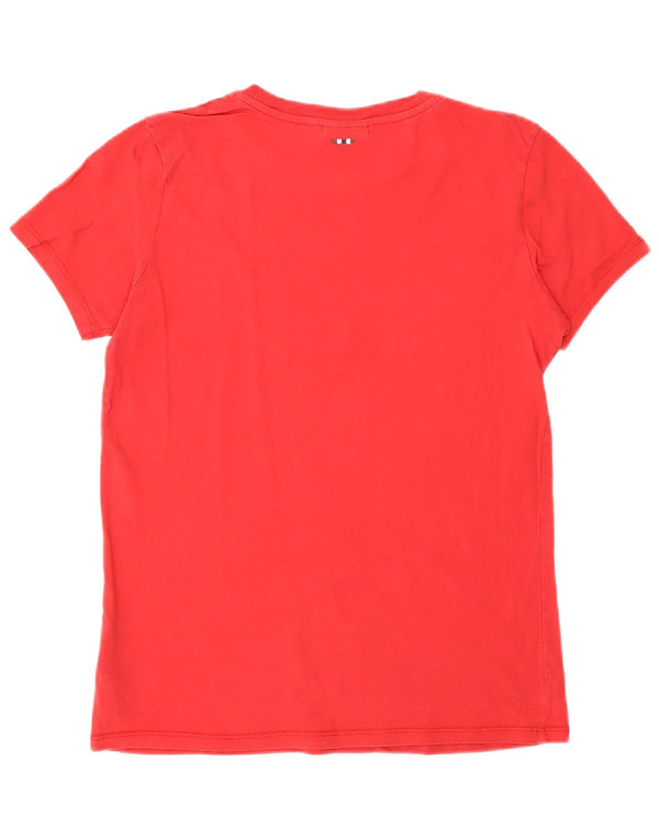 Футболка Napapijri с географическим рисунком для мальчиков, топ 13–14 лет, красный хлопок