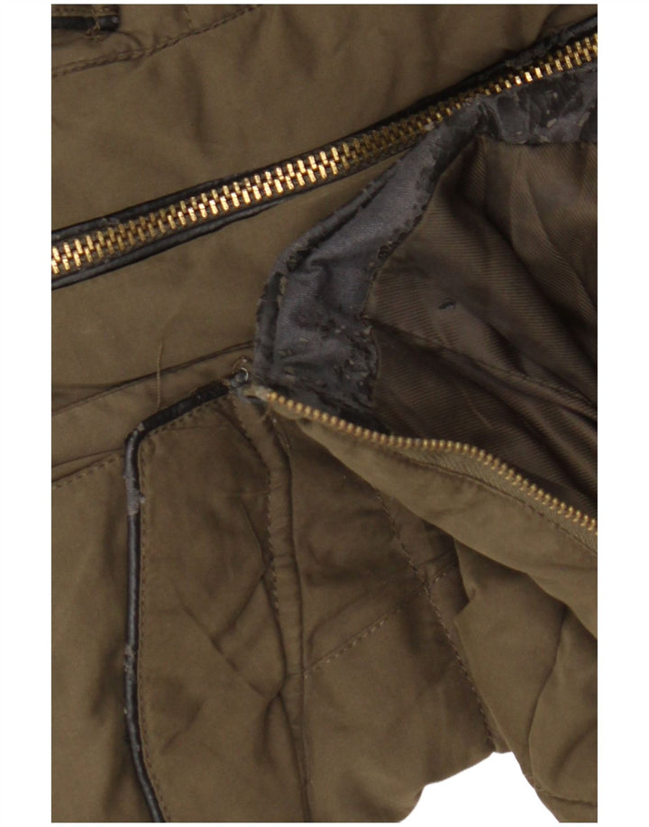 Женская стеганая куртка Zara UK 6 XS цвета хаки