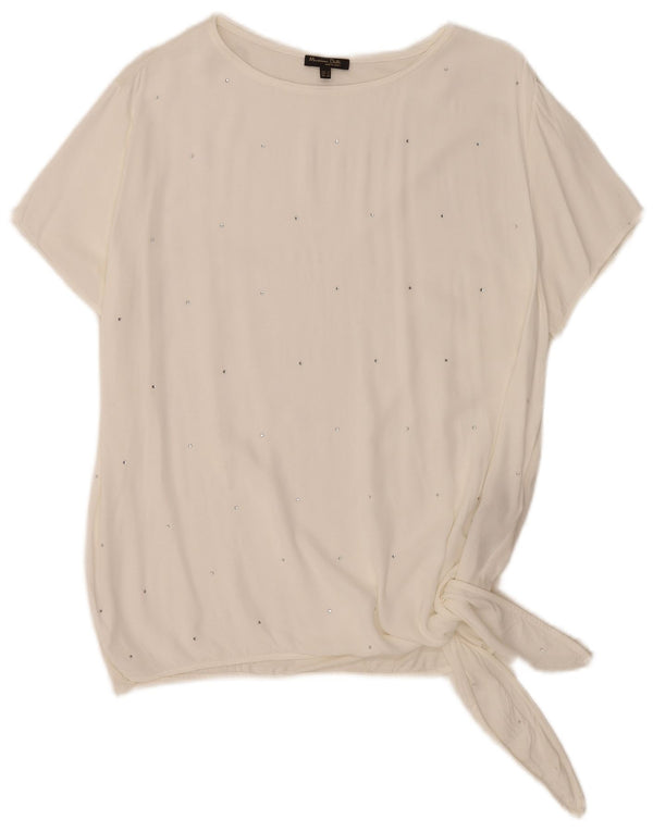 Женская блузка Massimo Dutti Top UK 18 XL Белая вискоза