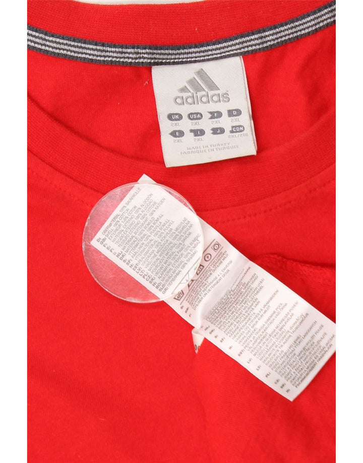 Мужской топ Adidas с длинным рукавом 2XL, красный хлопок